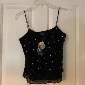 Black beaded strappy cami